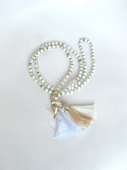 Bijoux de téléphone en perles blanc