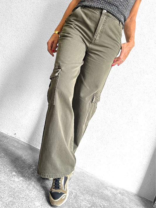 pantalon cargo femme kaki