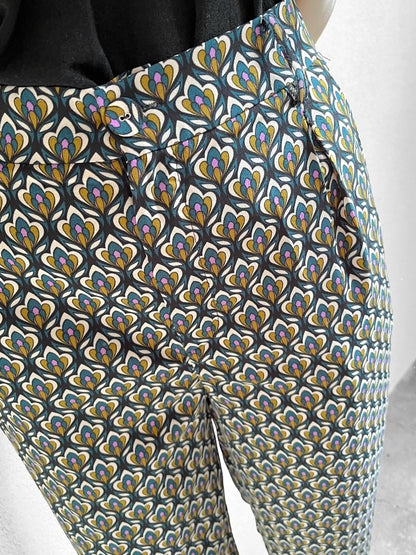 Pantalon en tissu à motif zoom
